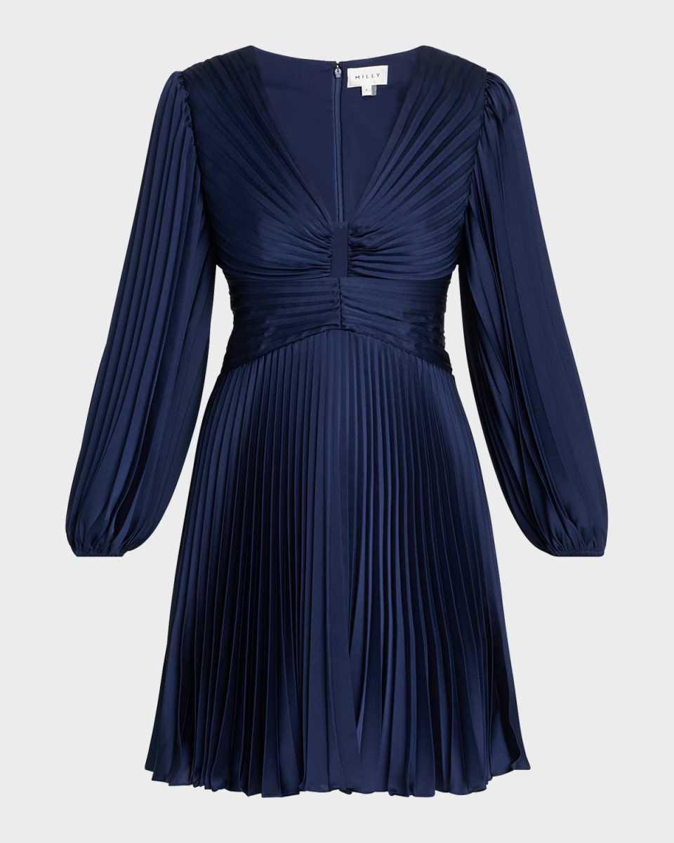 Julia Cutout Pleated A-Line Mini Dress